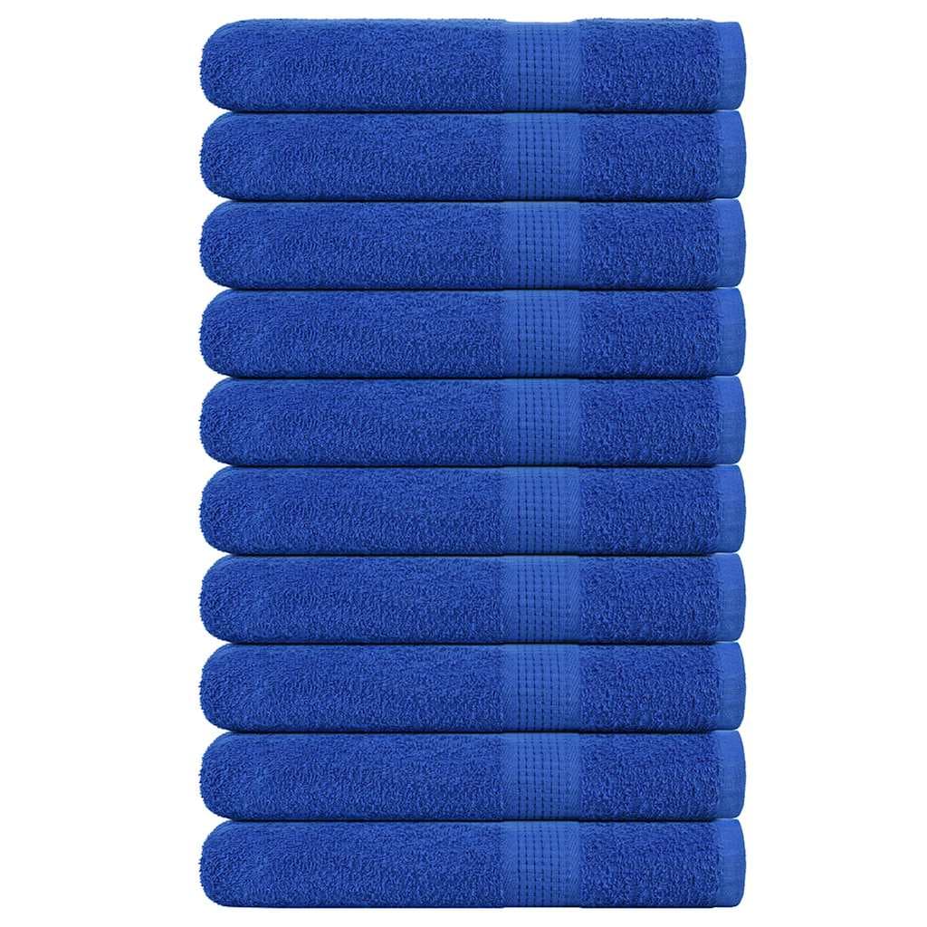 vidaXL Toalhas FROGN 10 pcs 100x200 cm 360 g/m² azul
