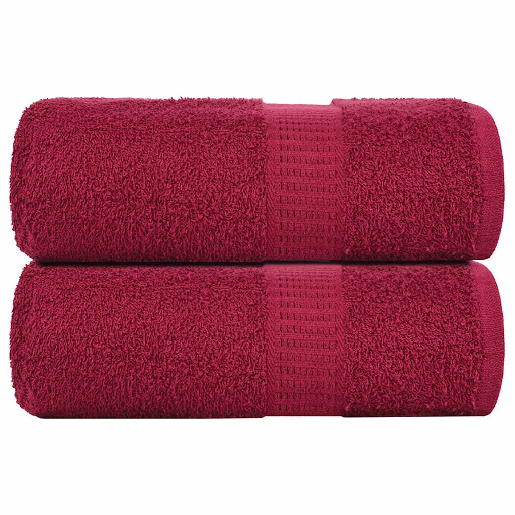 vidaXL Toalhas de Mãos 2 Peças 30x30 cm 360 g/m2 100% Algodão Bordô - 3452871382