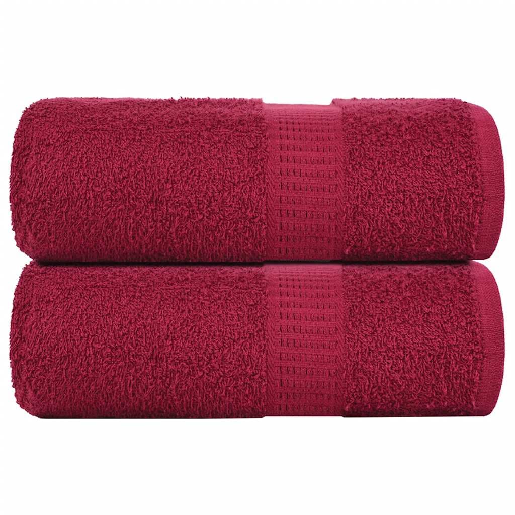 vidaXL Toalhas de Bidé 2 Peças 30x50 cm 360 Gsm 100% Algodão Bordô - 2903059251