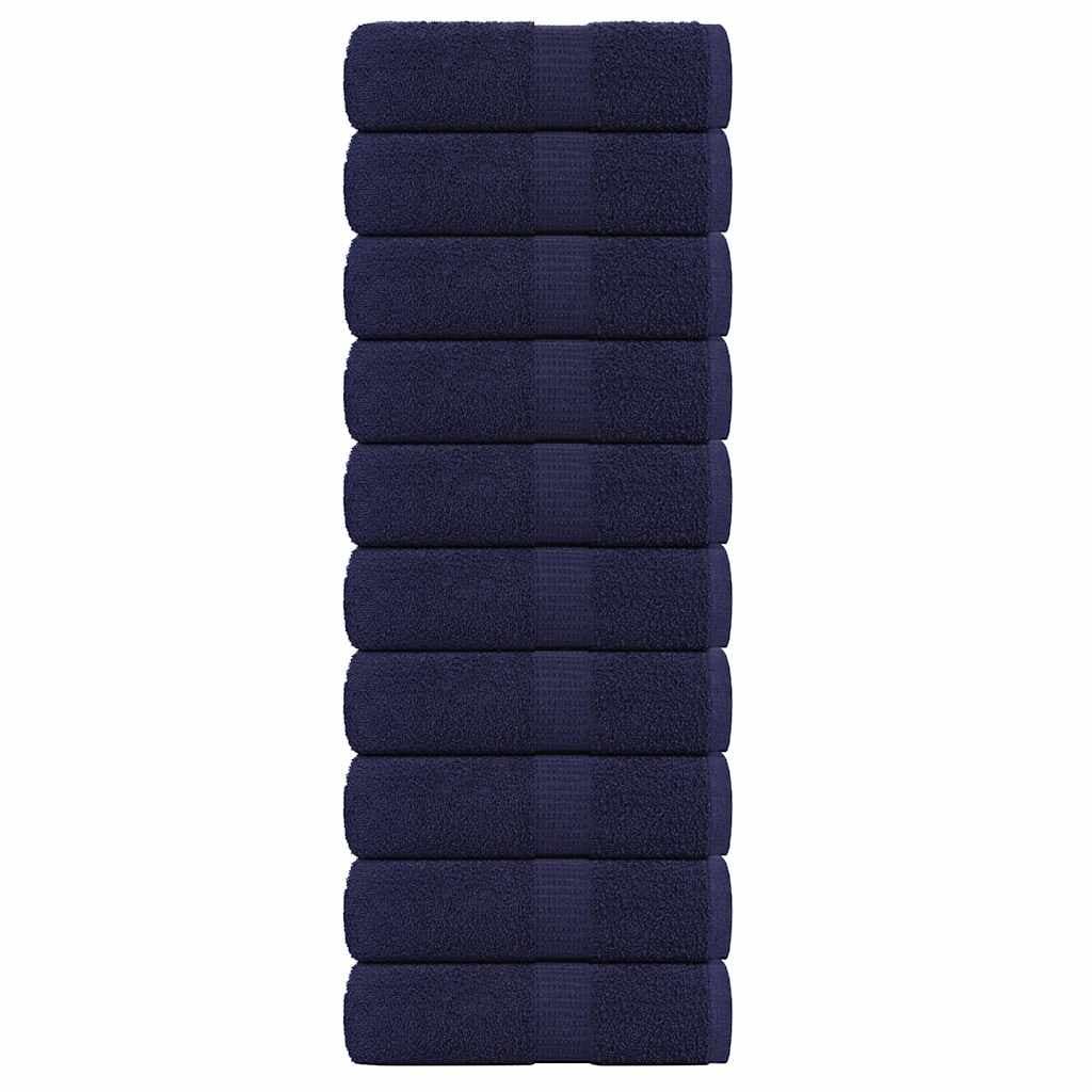vidaXL Sabonete Toalhas 10pcs Azul Marinho 30x30cm 360gsm 100% Algodão - 2964936339