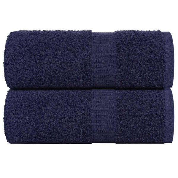 vidaXL Toalhas Hóspedes 2 Peças Azul Marinho 30x50cm 360gsm 100% Algodão - 3351143941