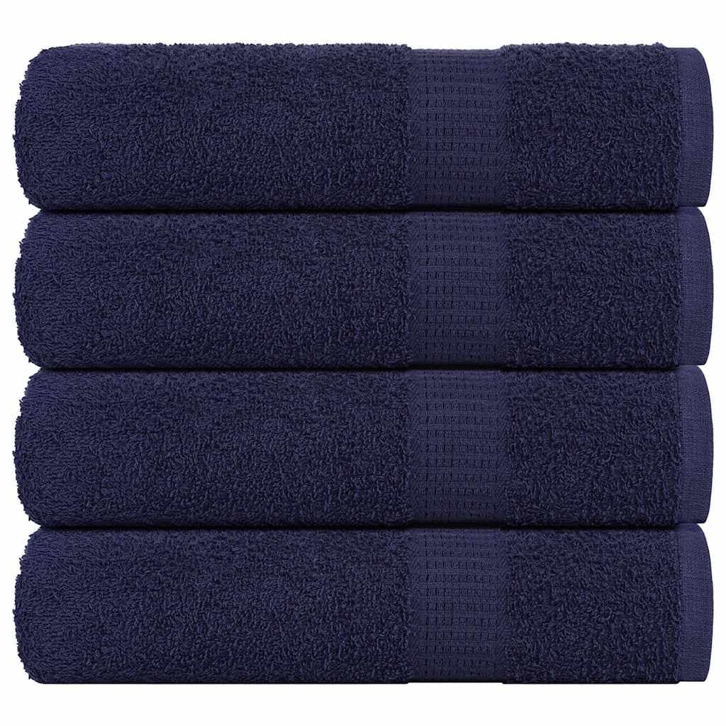 vidaXL Toalhas mãos FROGN 4 pcs 50x100 cm 360 g/m² azul marinho