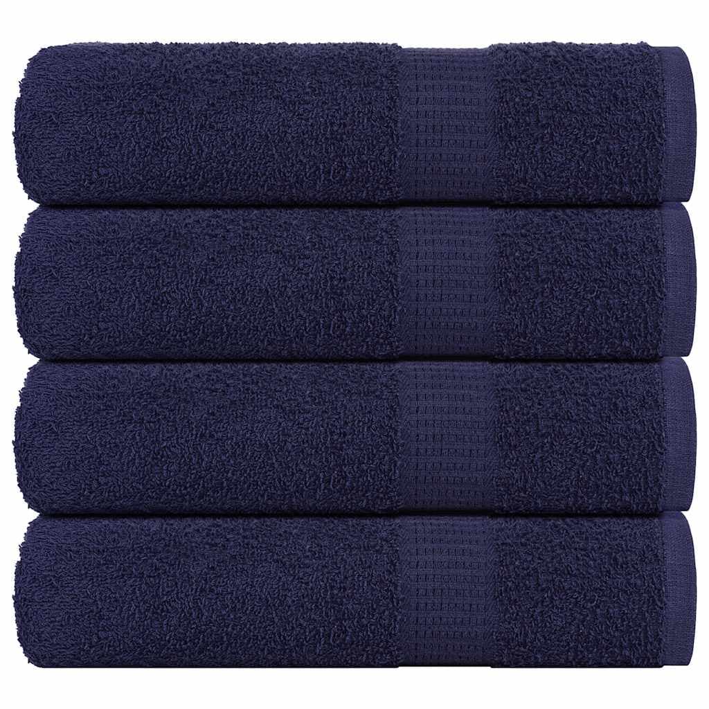 vidaXL Toalhas banho FROGN 4 pcs 70x140 cm 360 g/m² azul marinho