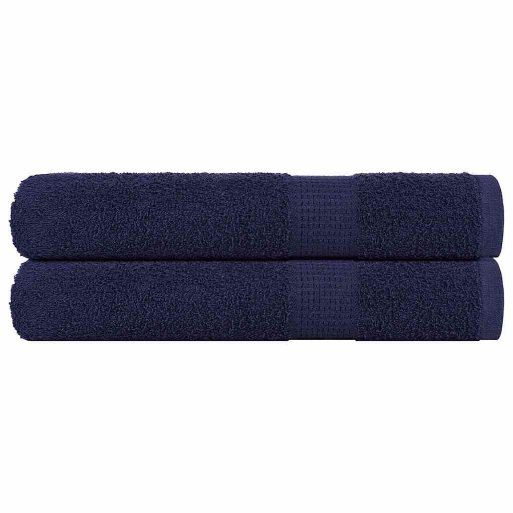vidaXL Toalhas Sauna 2 Peças 80x200 cm 360 Gsm 100% Algodão Azul Marinho - 1474741177