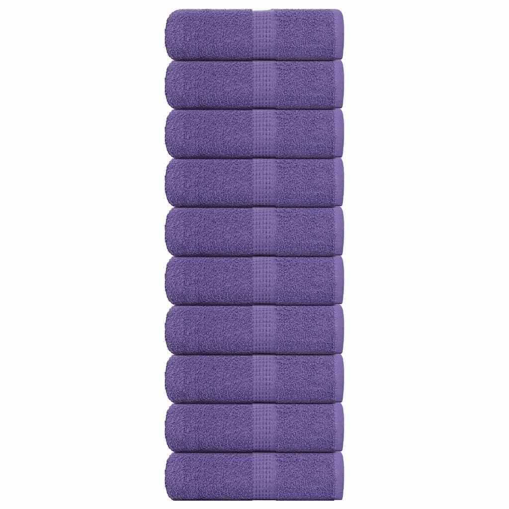 vidaXL Toalhas de Bidé 10 Peças 30x50 cm 360 Gsm 100% Algodão Roxo - 727321663