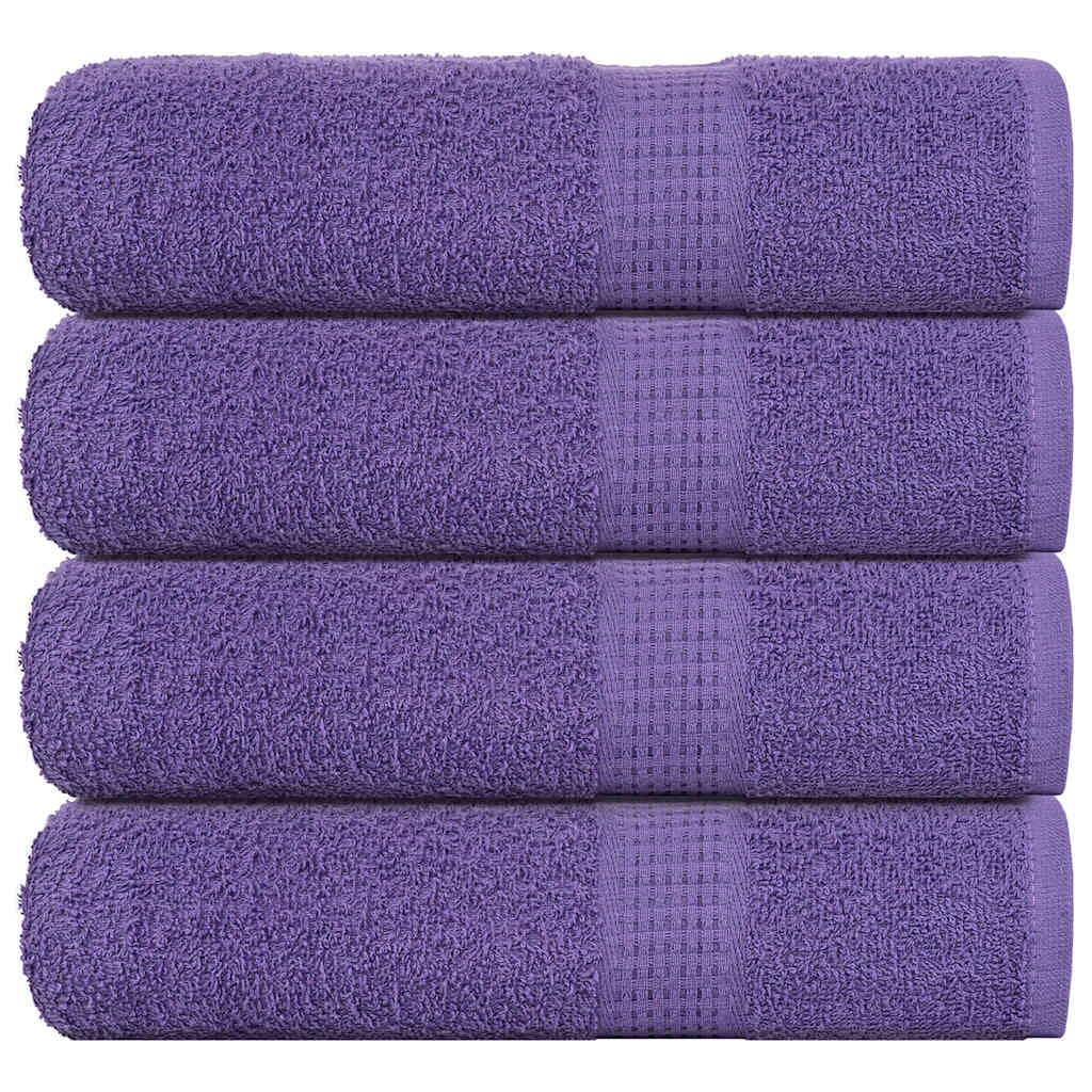 vidaXL Toalhas de Mãos 4 Peças 50x100 cm 360 Gsm 100% Algodão Roxo - 3437371704