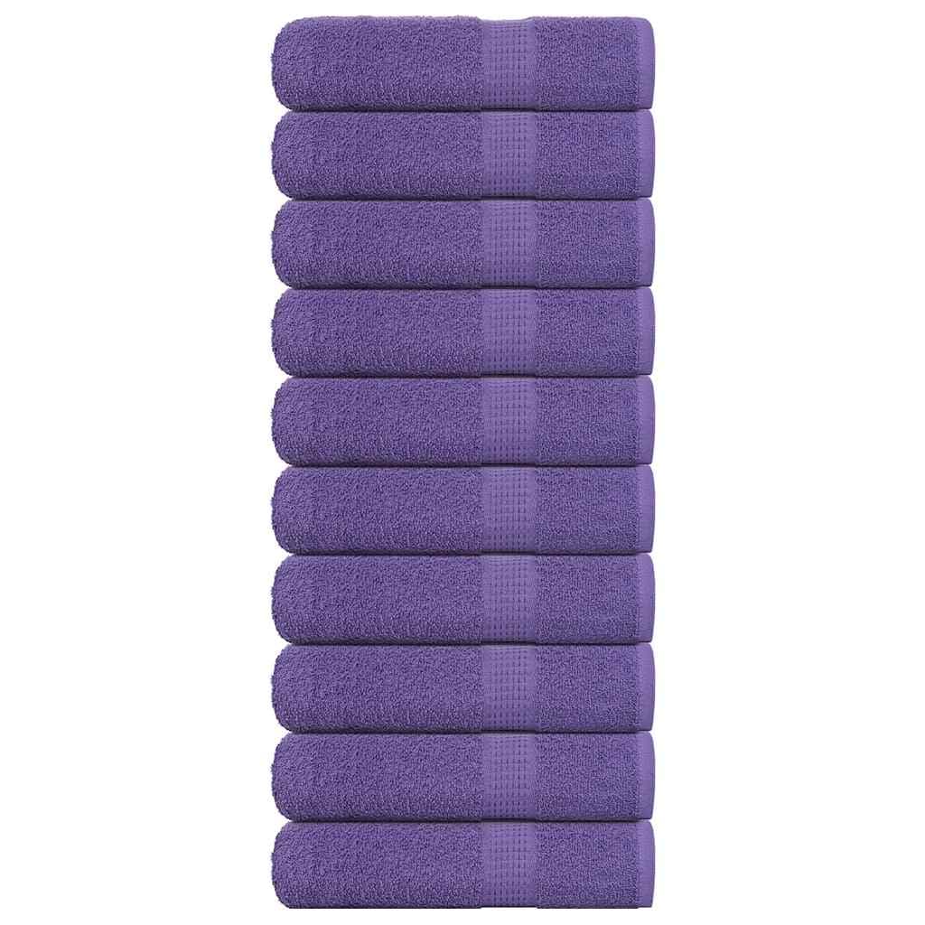 vidaXL Toalhas de mãos FROGN 10 pcs 50x100 cm 360 g/m² roxo