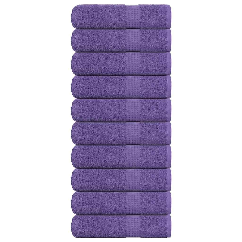 vidaXL Toalhas de Banho 10 Peças 100x150 cm 360gsm 100% Algodão Roxo - 3687129190