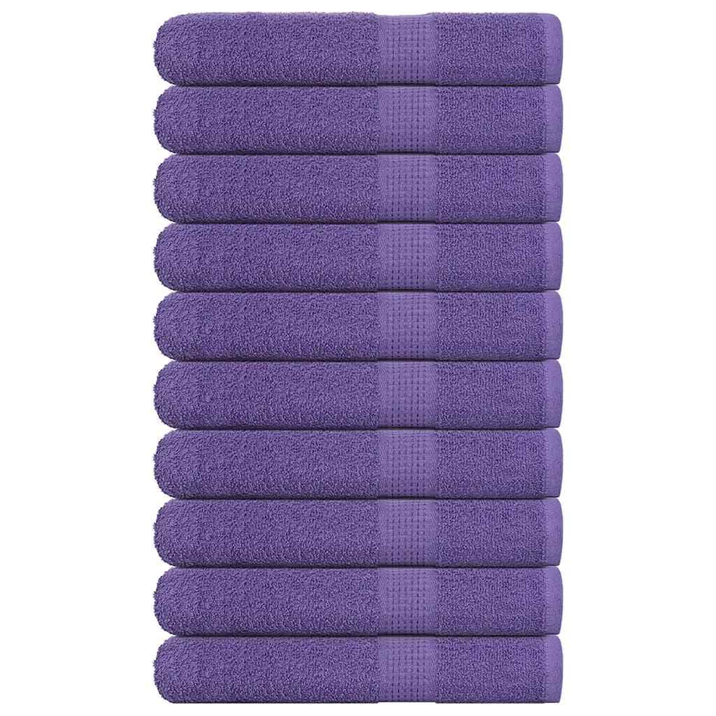 vidaXL Toalhas de Sauna 10 Peças 80x200 cm 360 Gsm 100% Algodão Roxo - 1266302455