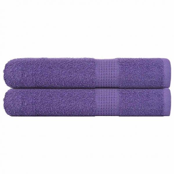 vidaXL Toalhas 2 Peças 100x200 cm 360 Gsm 100% Algodão Roxo - 733852690