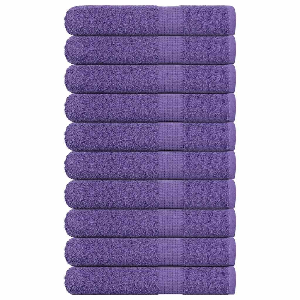 vidaXL Toalhas 10 Peças 100x200 cm 360 Gsm 100% Algodão Roxo - 3316897086