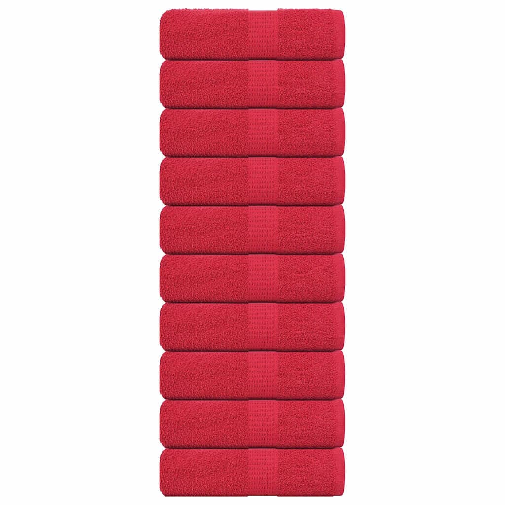 vidaXL Toalhas de Bidé 10 Peças 30x50 cm 360 Gsm 100% Algodão Vermelho - 3118592865