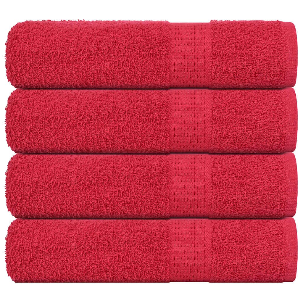 vidaXL Toalhas de banho FROGN 4 pcs 100x150 cm 360 g/m² vermelho