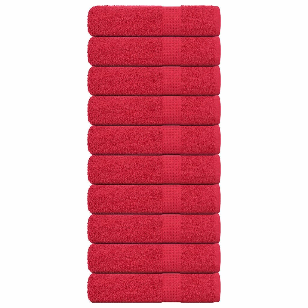 vidaXL Toalhas de Banho 10 Peças 100x150cm 360 Gsm 100% Algodão Vermelho - 3623744182