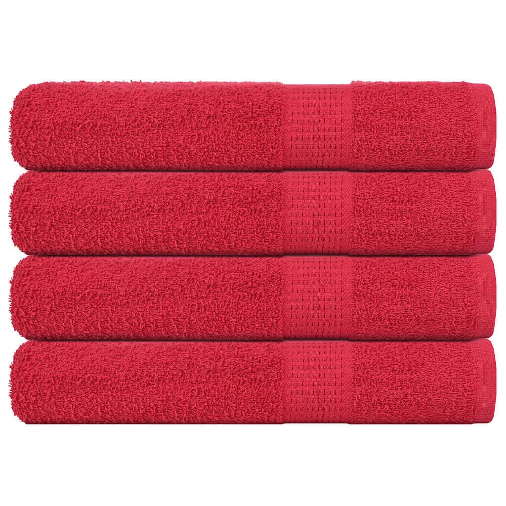 vidaXL Toalhas de Sauna 4 Peças 80x200 cm 360 Gsm 100% Algodão Vermelho - 972264346
