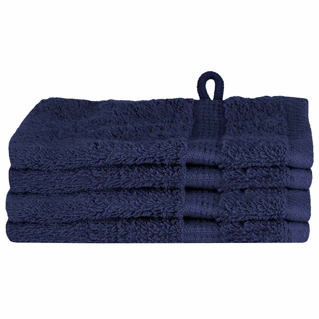 vidaXL Toalha de Convidado SOLUND 4 pcs Azul Marinho 15 x 21 cm