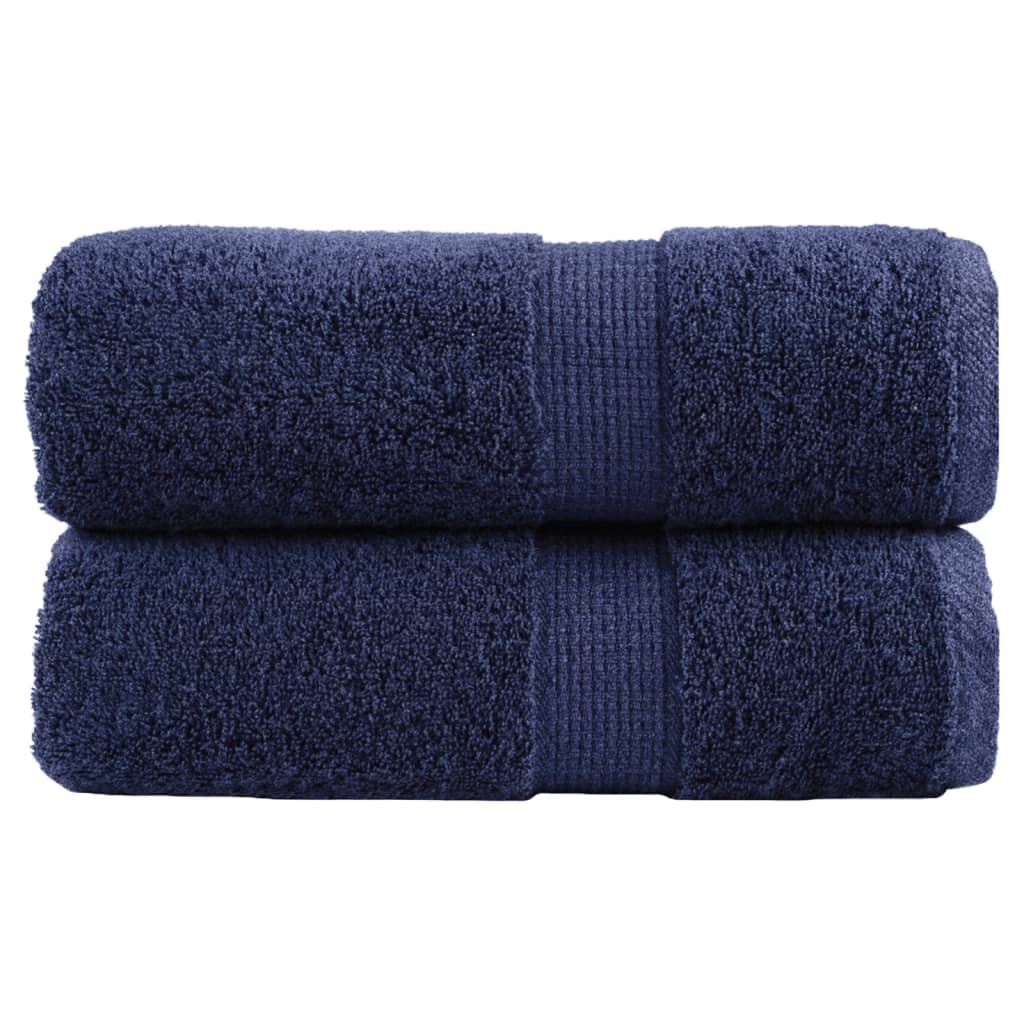 vidaXL Toalhas de rosto premium SOLUND 2 unidades, azul-marinho, 30x30 cm, 600 g/m²