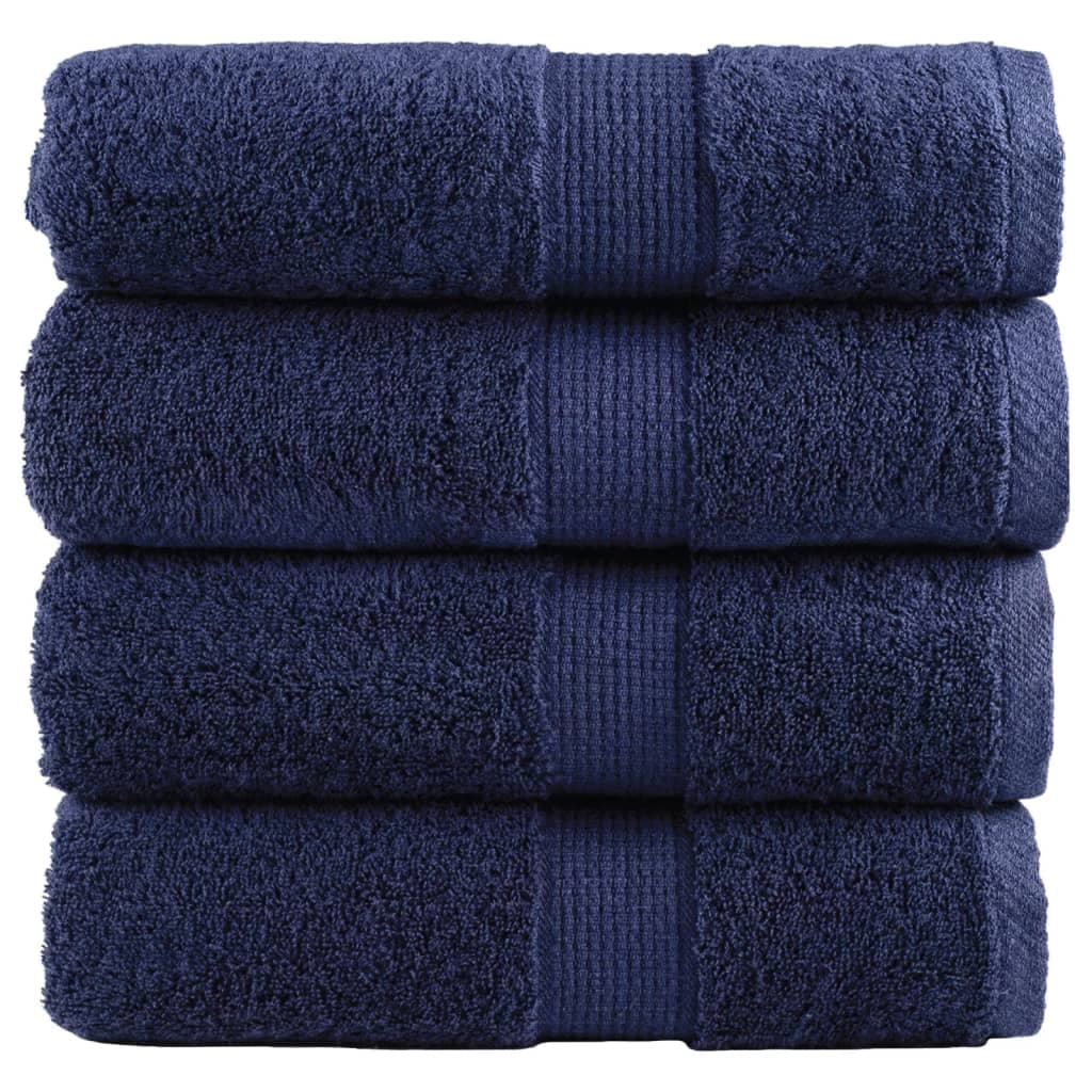 vidaXL Toalhas bidé premium SOLUND 4pcs 30x50 cm 600 gsm azul-marinho