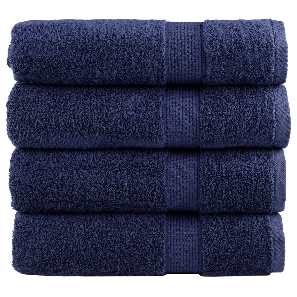 vidaXL Toalhas mãos premium SOLUND 4pcs 50x100cm 600 gsm azul-marinho