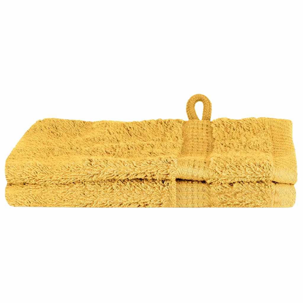 vidaXL Toalha de Convidado SOLUND 2 pcs Ouro 15 x 21 cm 550 gsm