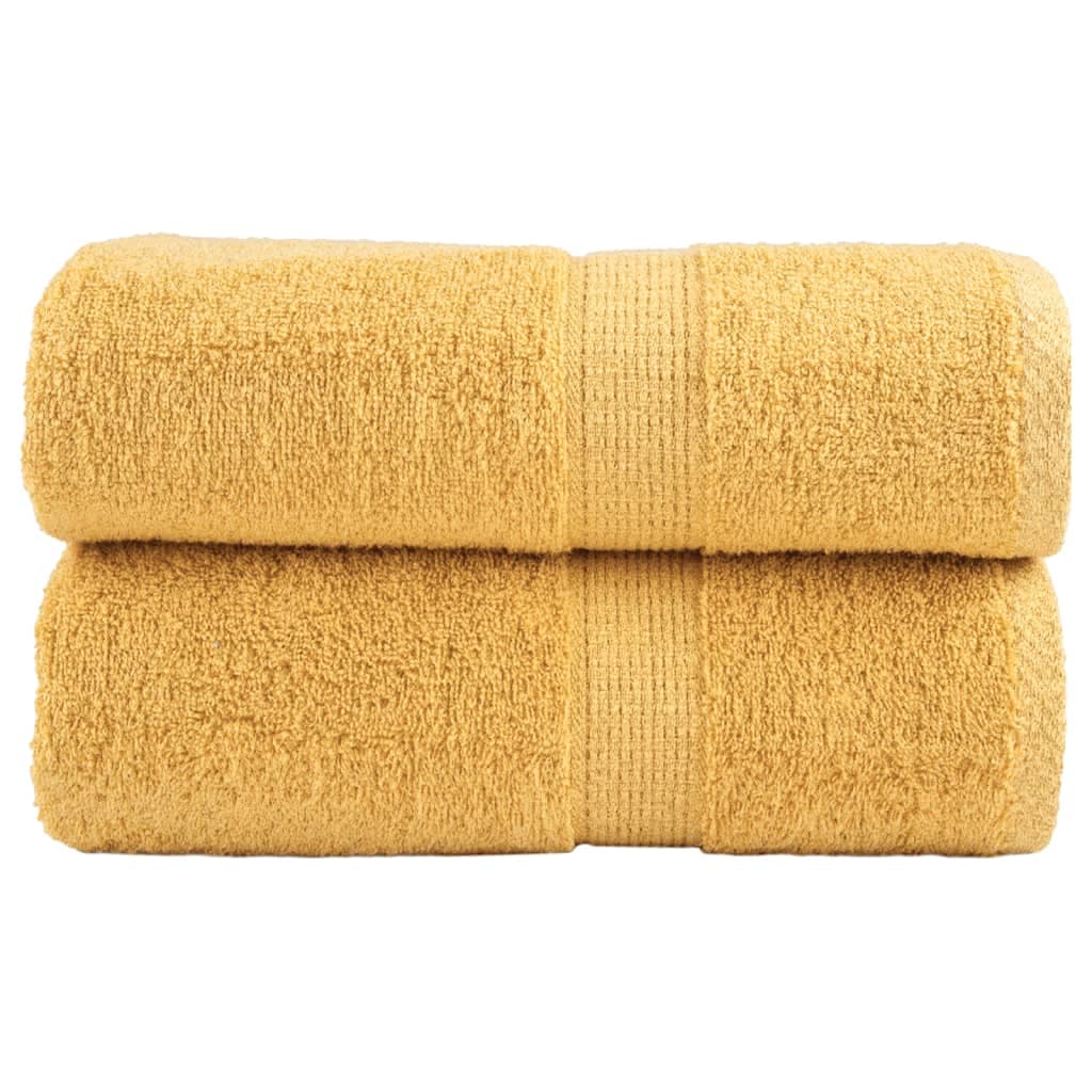 vidaXL Toalhas de Mãos Premium Solund 2 Peças 30x30 cm 600 g/m2 Dourado - 1887408032