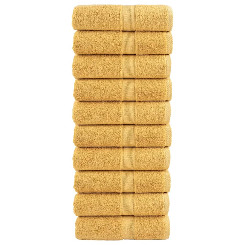 vidaXL Toalhas de Bidé Premium Solund 10 Peças 30x50 cm 600 Gsm Dourado - 2274191328