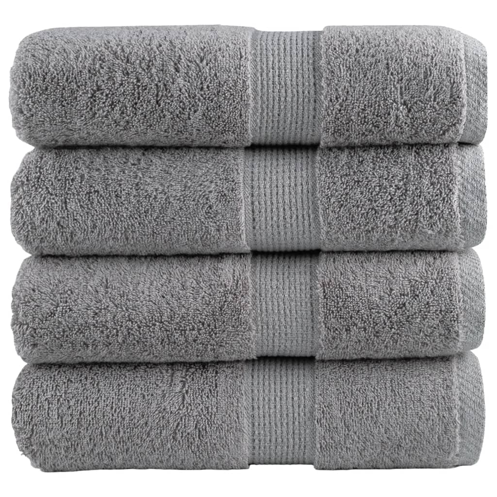 vidaXL Toalhas de Mãos Premium Solund 4 Peças 30x30 cm 600 g/m2 Cinzento - 1318488031