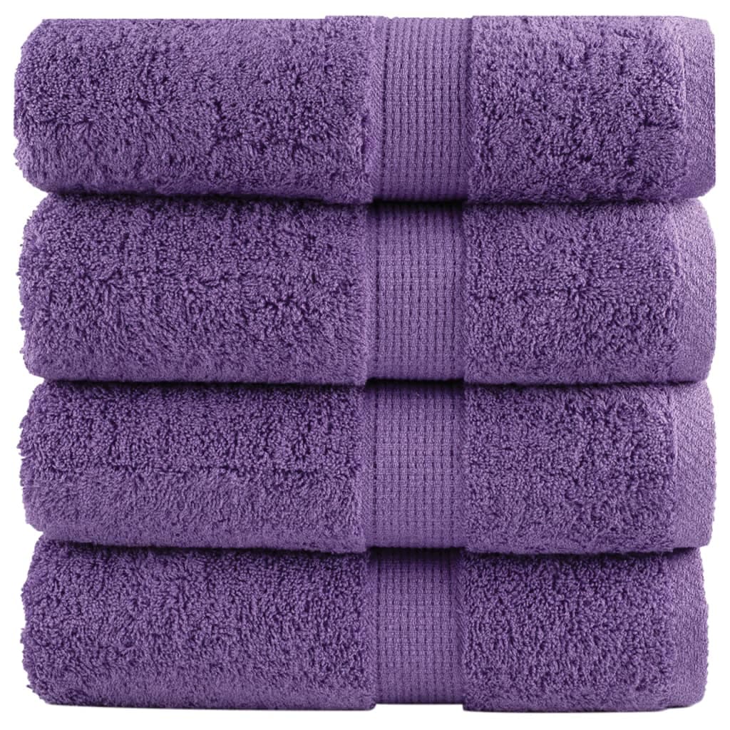 vidaXL Toalhas de bidé premium SOLUND 4 pcs 30x50 cm 600 gsm roxo