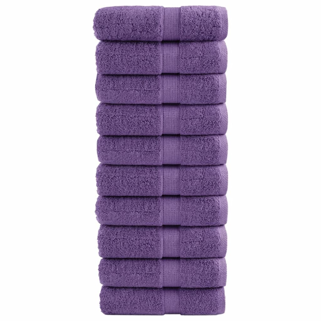 vidaXL Toalhas de bidé premium SOLUND 10 pcs 30x50 cm 600 gsm roxo