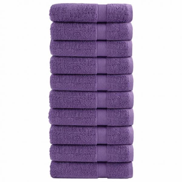 vidaXL Toalhas de Mãos Premium Solund 10 Peças 50x100 cm 600 Gsm Roxo - 1133217557