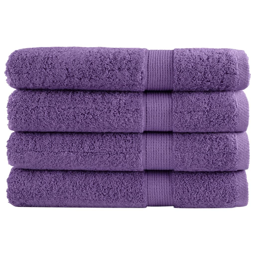 vidaXL Toalhas de Sauna Premium Solund 4 Peças 80x200 cm 600 Gsm Roxo - 2177200611