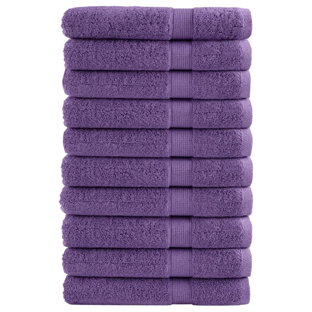 vidaXL Toalhas de Sauna Premium Solund 10 Peças 80x200 cm 600 Gsm Roxo - 530703424