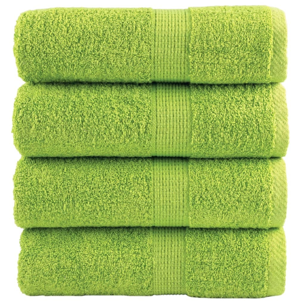 vidaXL Toalhas Mãos Premium Solund 4 Peças 30x30 cm 600 g/m2 Verde Maça - 1947552575