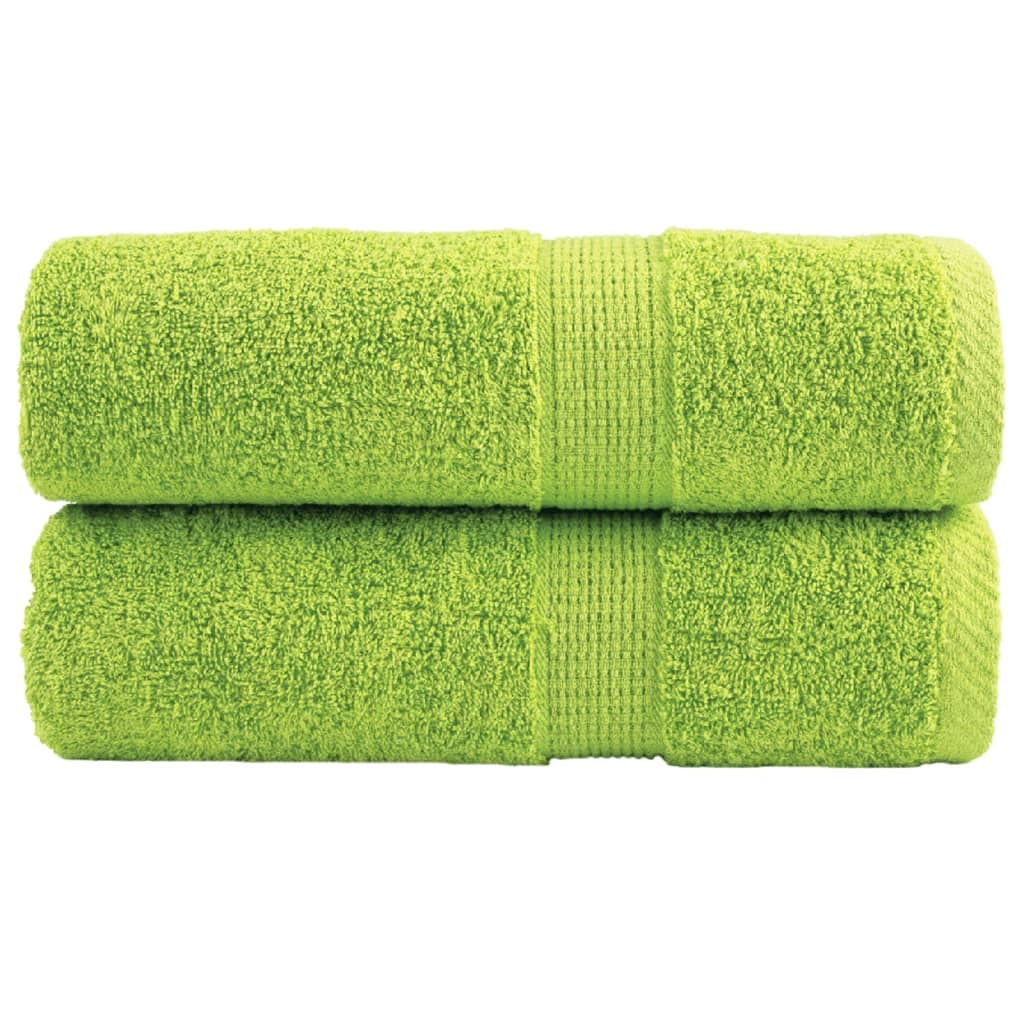vidaXL Toalhas de Bidé Premium Solund 2 Peças 30x50cm 600 Gsm Verde Maça - 2641817098