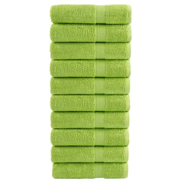 vidaXL Toalhas Mãos Premium Solund 10pcs 50x100cm 600gsm Verde Maça - 3821507255