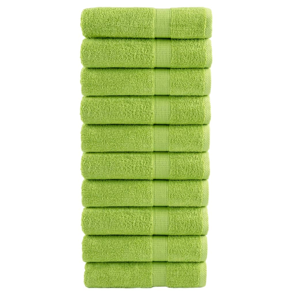 vidaXL Toalhas Mãos Premium Solund 10pcs 50x100cm 600gsm Verde Maça - 3821507255
