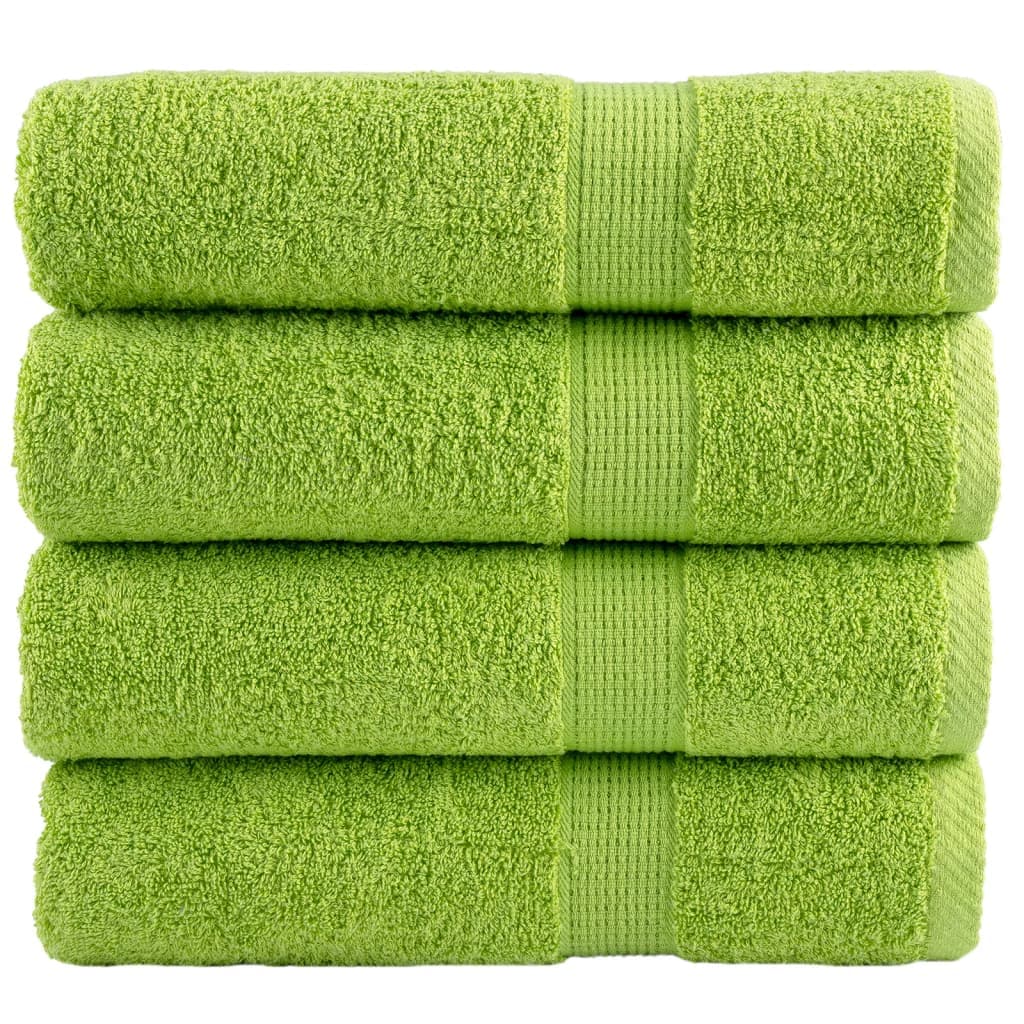 vidaXL Toalhas Banho Premium Solund 4 Peças 70x140cm 600 Gsm Verde Maça - 1025297403
