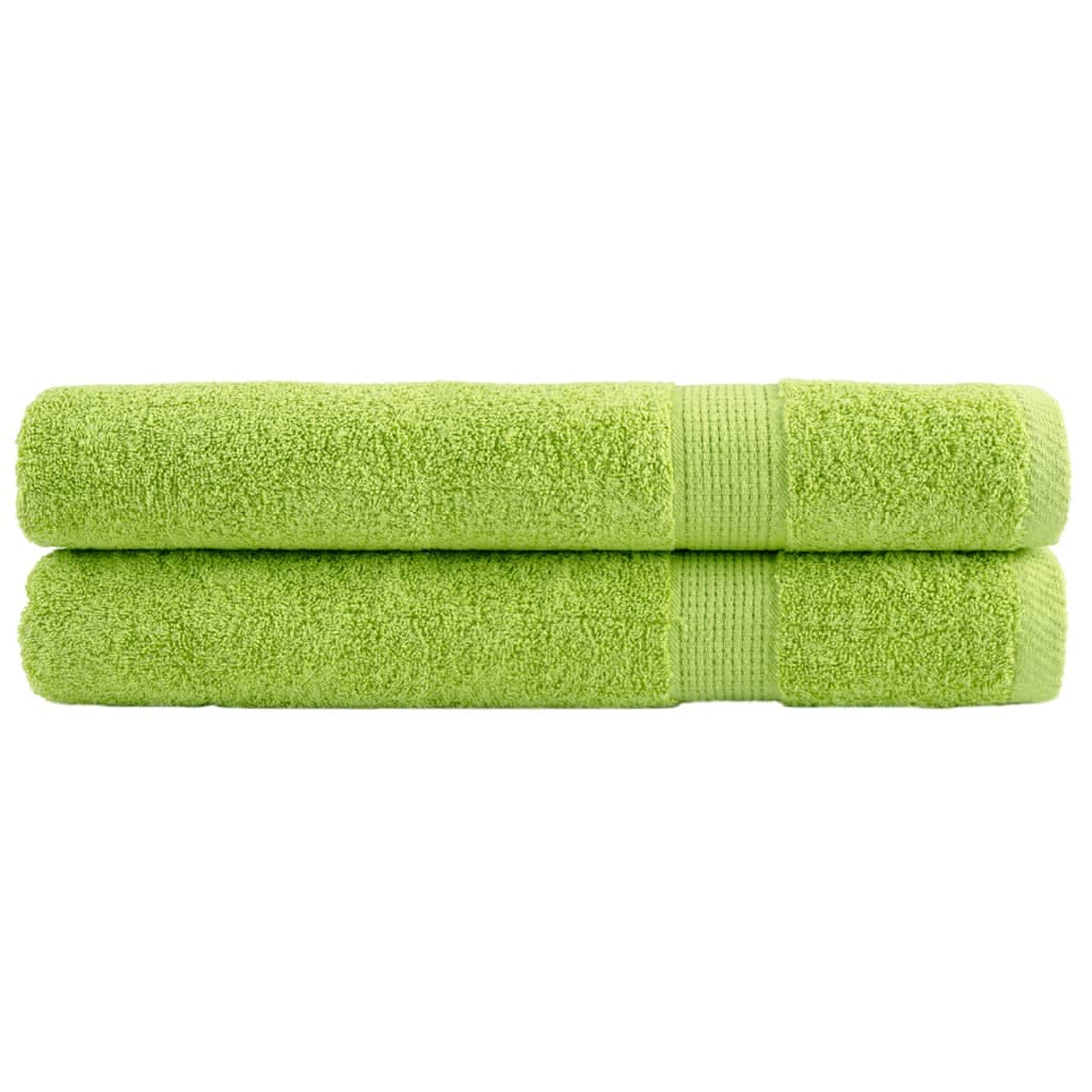 vidaXL Toalhas Premium Solund 2 Peças 100x200 cm 600 Gsm Verde Maça - 868697033