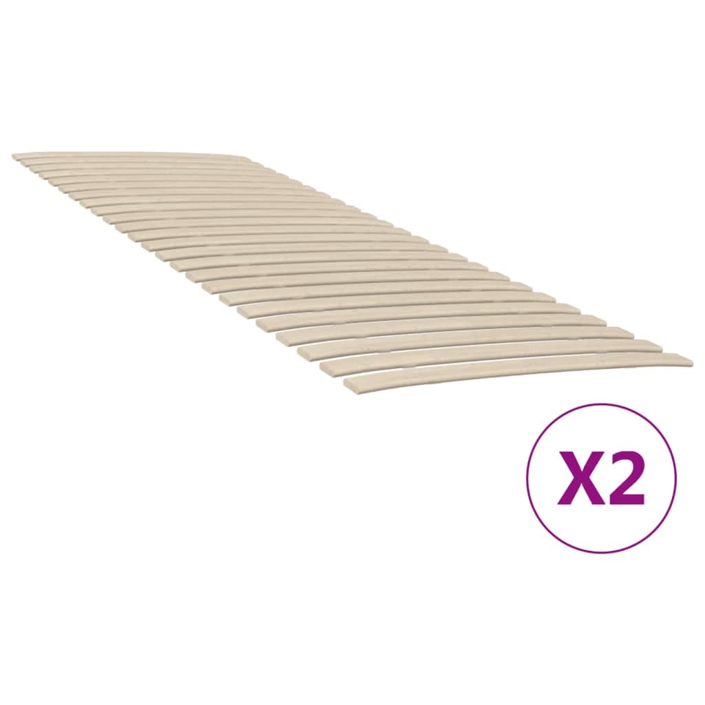 vidaXL Substituição de ripas de cama com 48 ripas, 2 peças, 70x200 cm