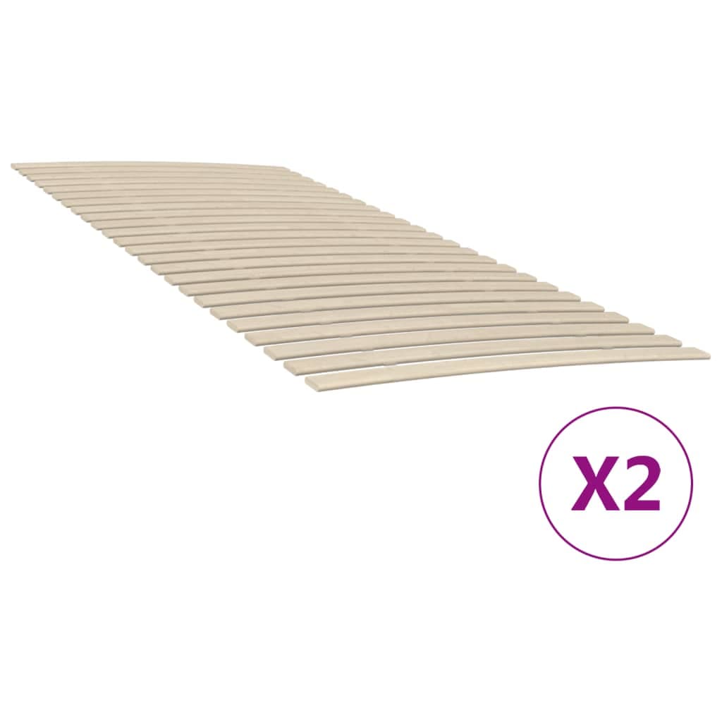 vidaXL Substituição de ripas de cama com 48 ripas, 2 peças, 90x200 cm