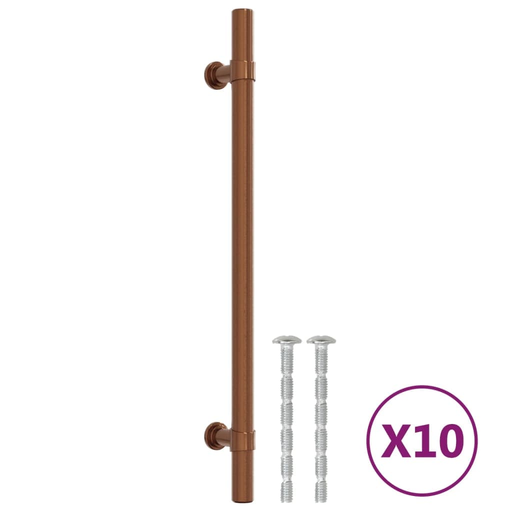 vidaXL Puxadores para móveis 10 pcs 192 mm aço inoxidável bronze