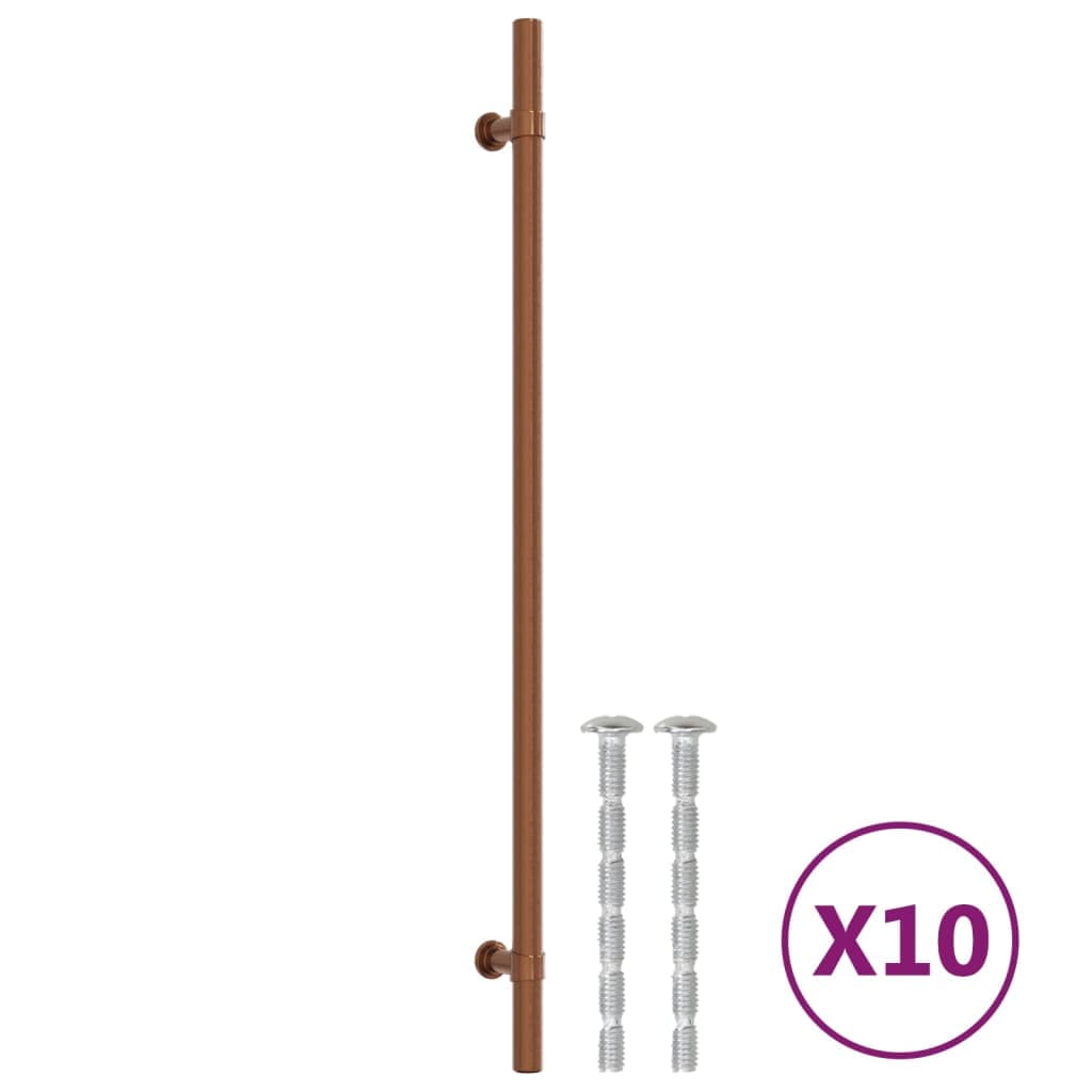 vidaXL Puxadores para móveis 10 pcs 320 mm aço inoxidável bronze