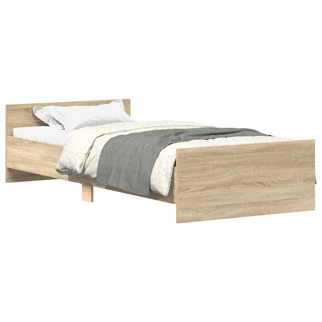 vidaXL Estrutura cama s/ colchão derivados de madeira carvalho sonoma