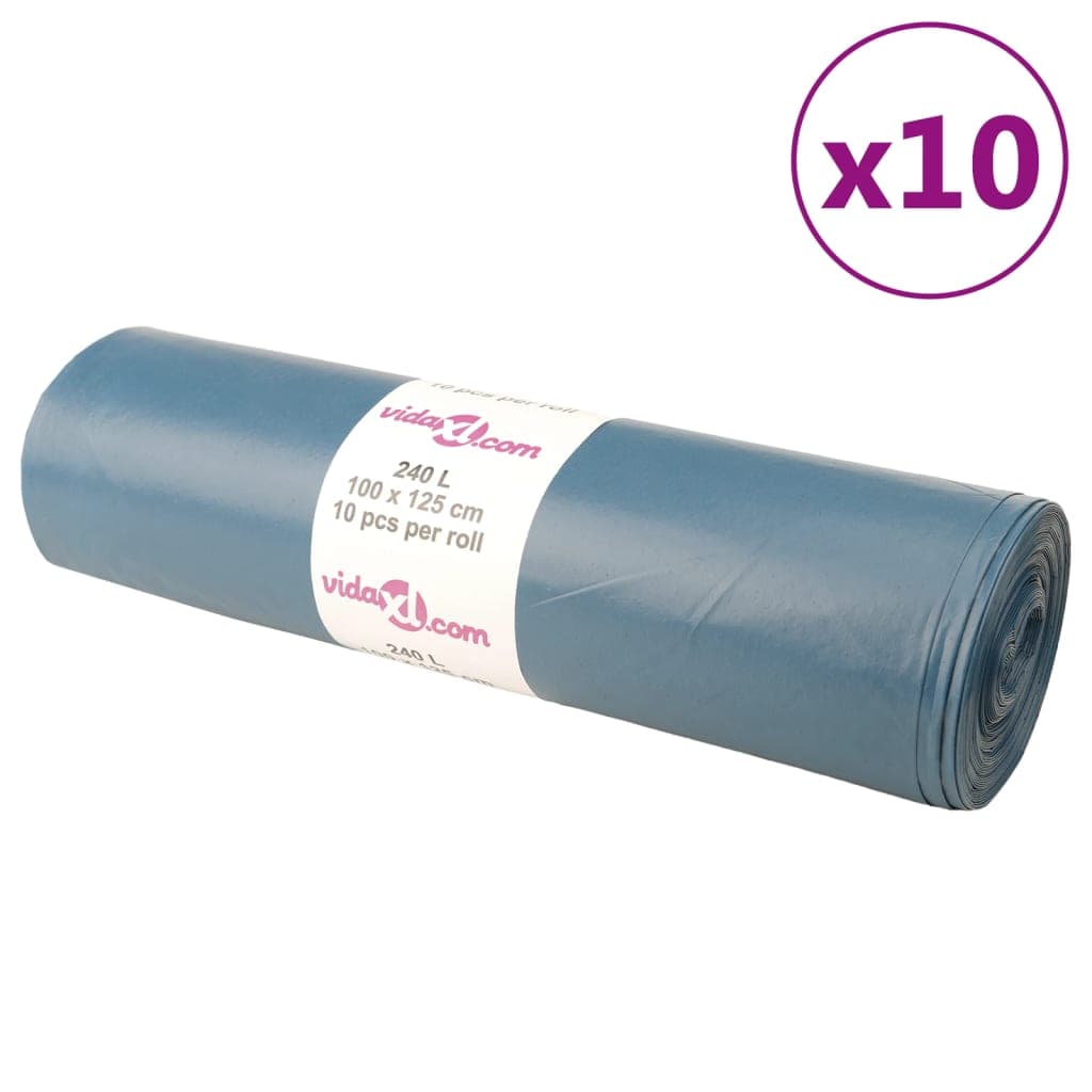 vidaXL Sacos do lixo 100 pcs 240 L azul