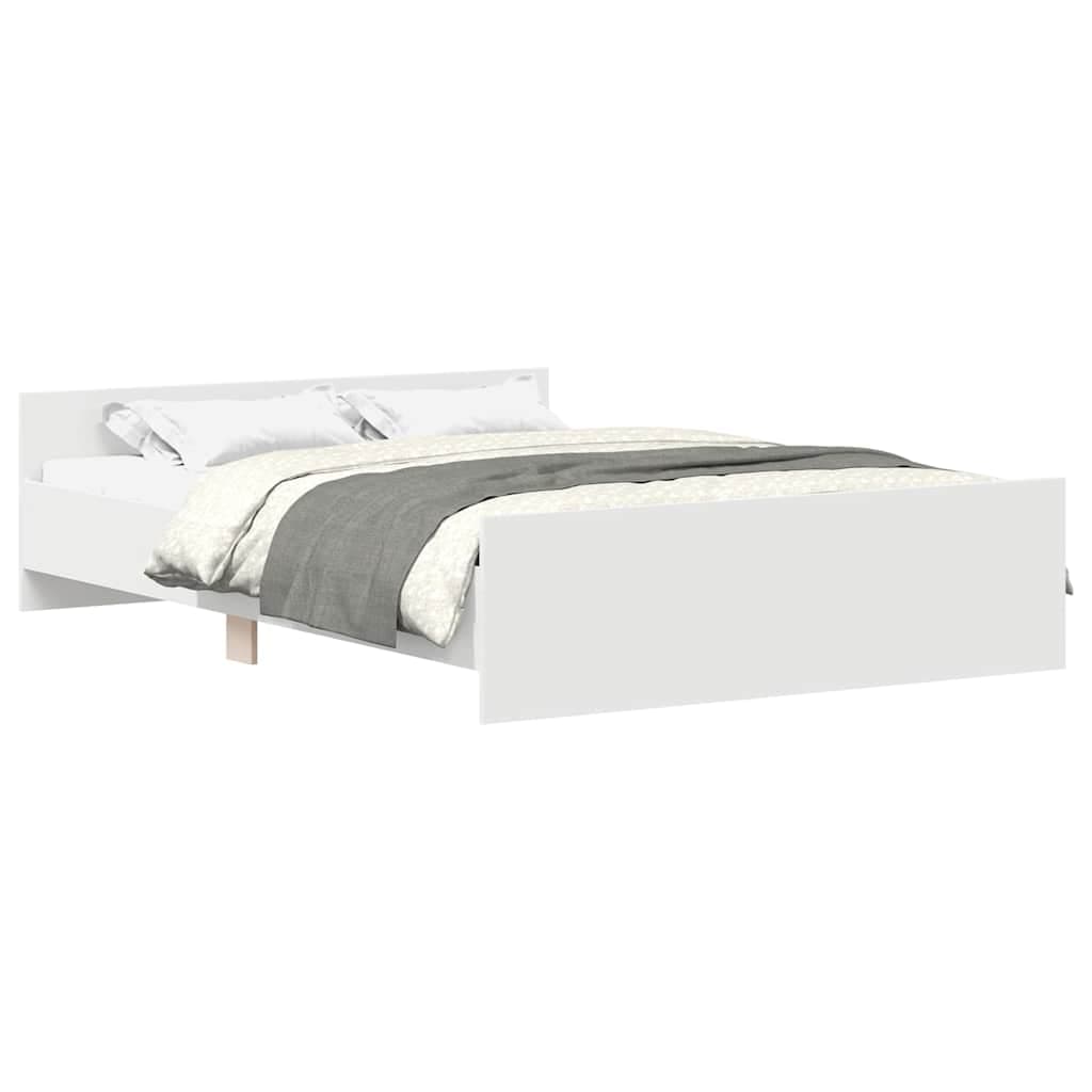 vidaXL Estrutura de cama com cabeceira e pés 135x190 cm branco