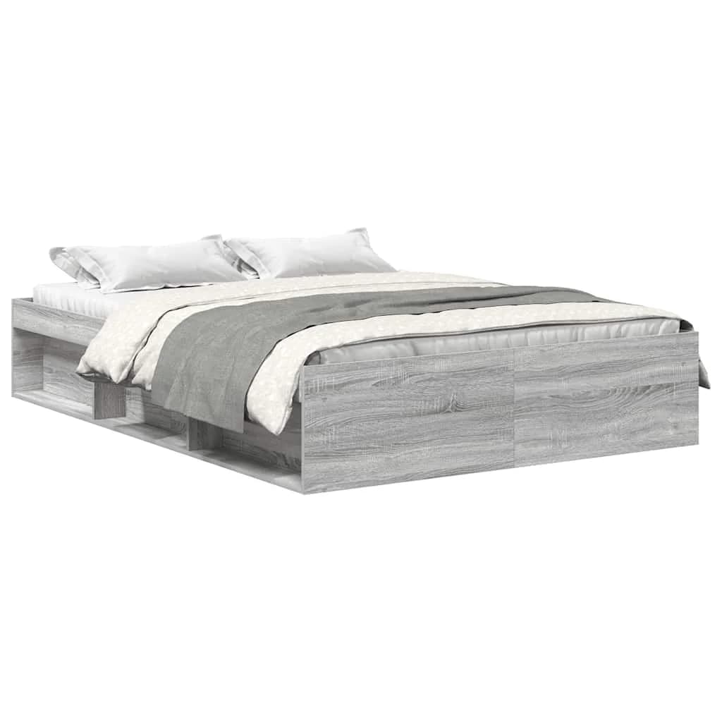 vidaXL Estrutura de cama king 150x200 cm cinzento sonoma