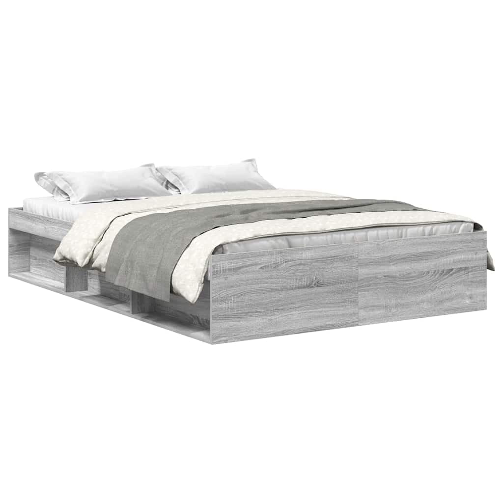 vidaXL Estrutura de cama 160x200 cm cinza sonoma