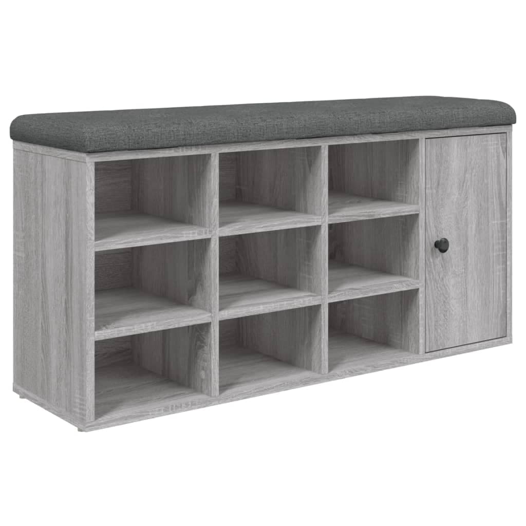 vidaXL Banco sapateira 102x32x50 cm derivados madeira cinzento sonoma