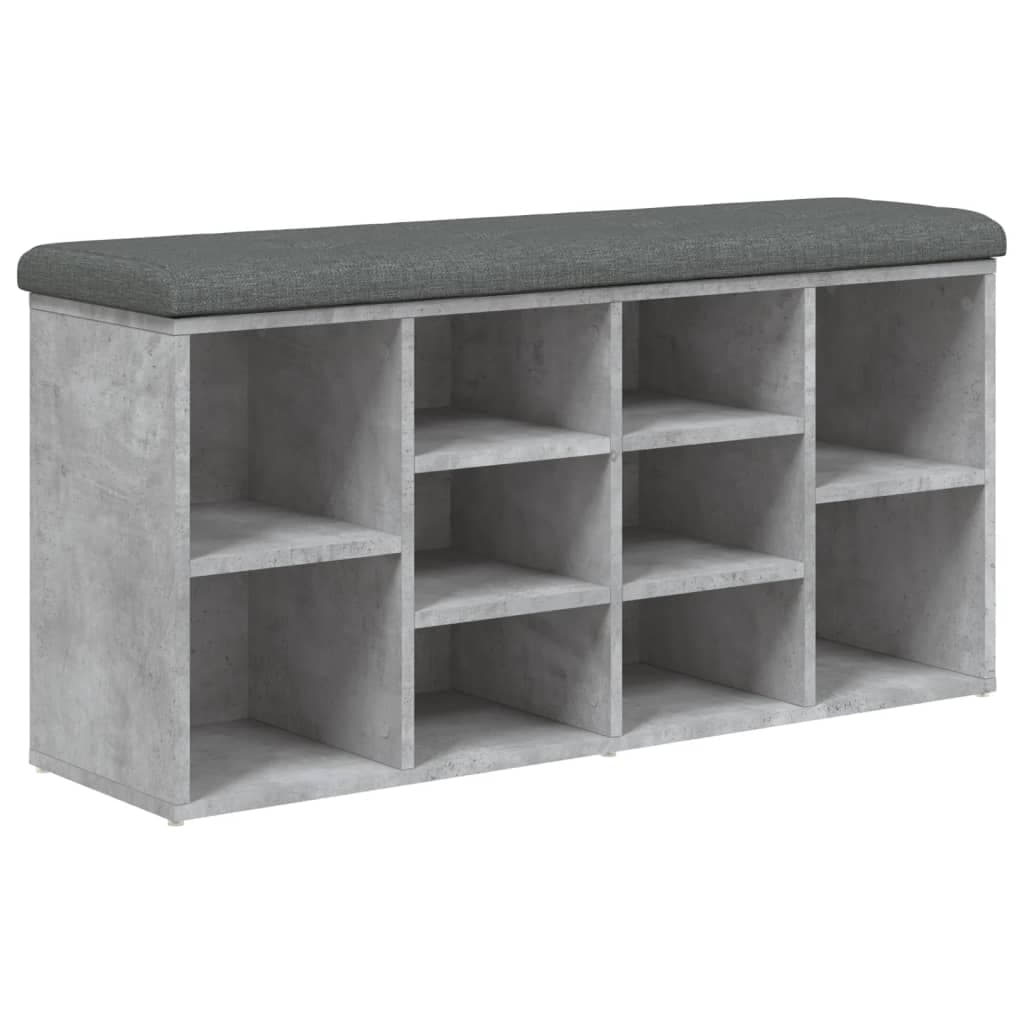 Banco Sapateira 102x32x50 cm Derivados Madeira Cinzento Cimento - 835113