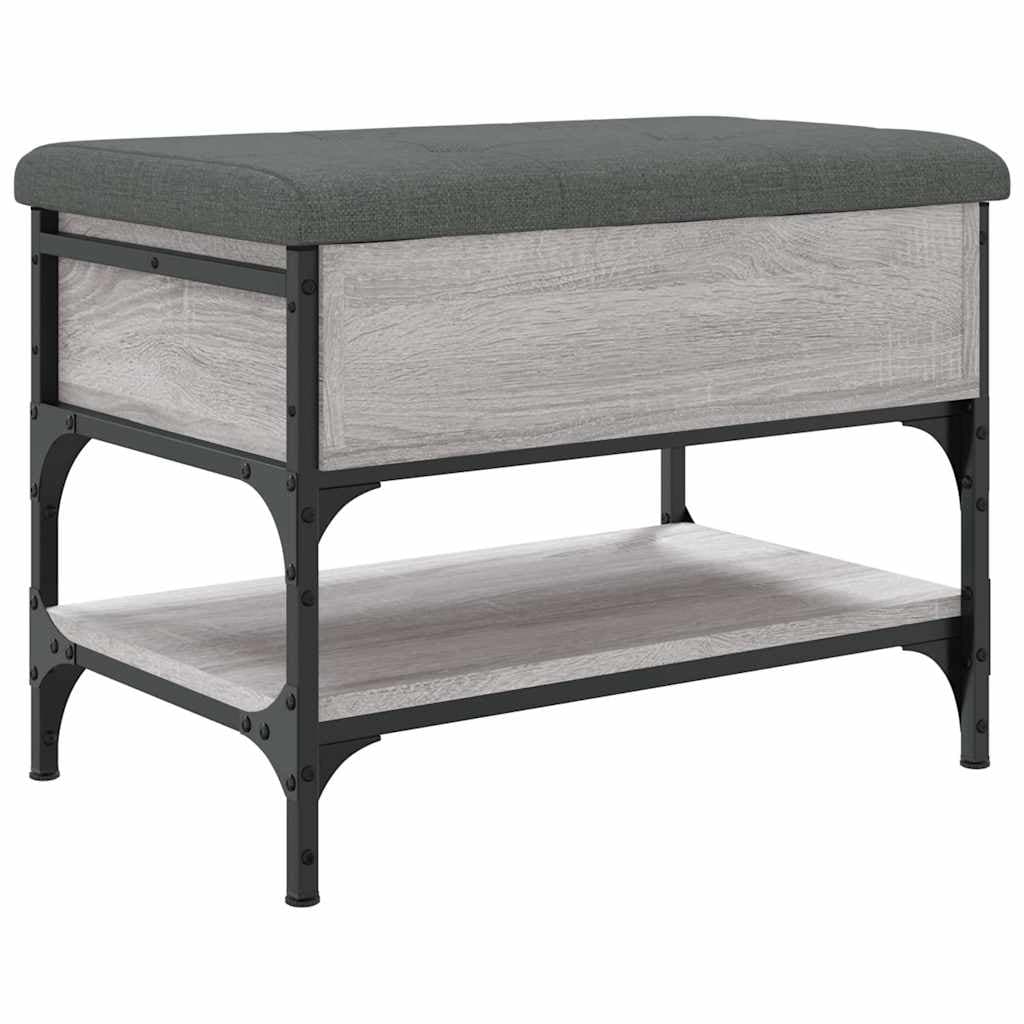 vidaXL Banco sapateira 62x42x45cm derivados de madeira cinzento sonoma